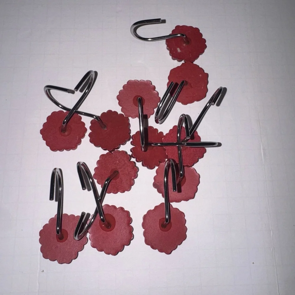 Floral & Palm Trees Shower Curtain Hooks Mixed Lot Of 24